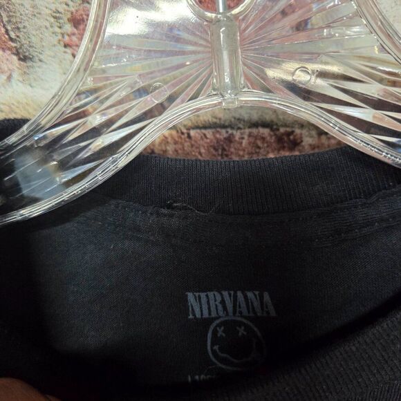 Nirvana Gradient Smiley Logo T-Shirt | Unisex 3XL | Black Band Tee | 100% Cotton - Picture 3 of 5